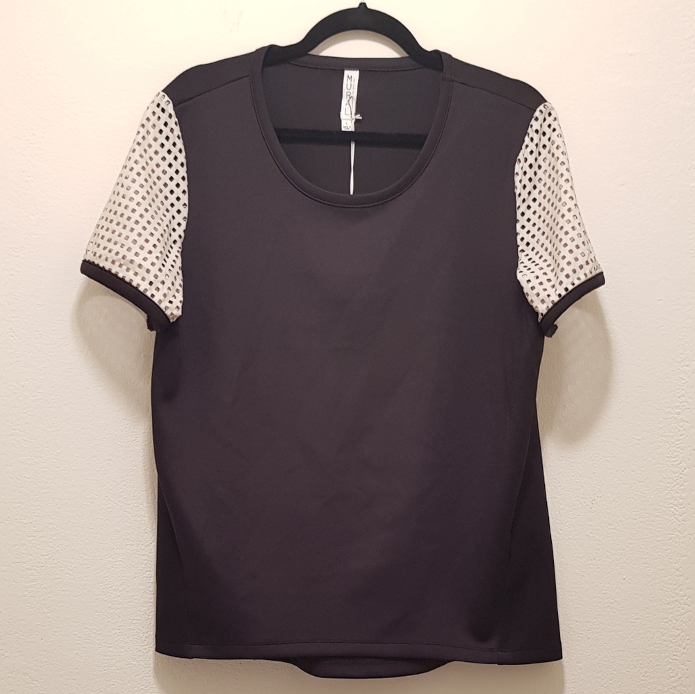 NWT Mural Boxy Shirt with Perforation Sleeves